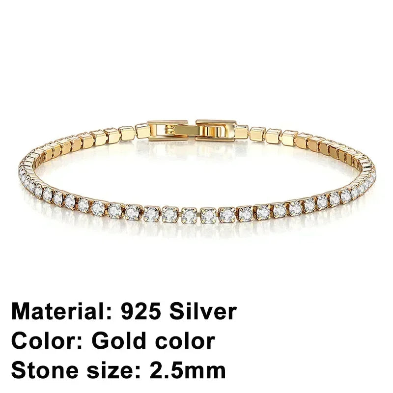 Elegant 925 Silver Tennis Bracelet Original Hip Hop Design