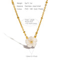 Stylish Flower Shell Necklace Colorfast Stainless Steel Jewelry
