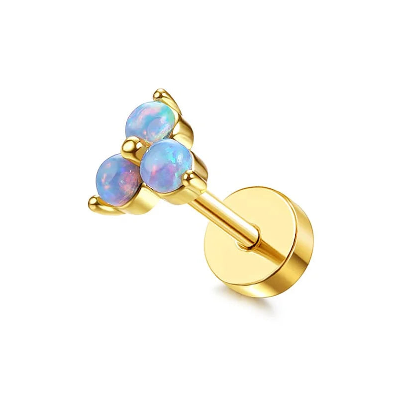 Surgical Steel Flat Back Cartilage Stud Earring Butterfly Flower
