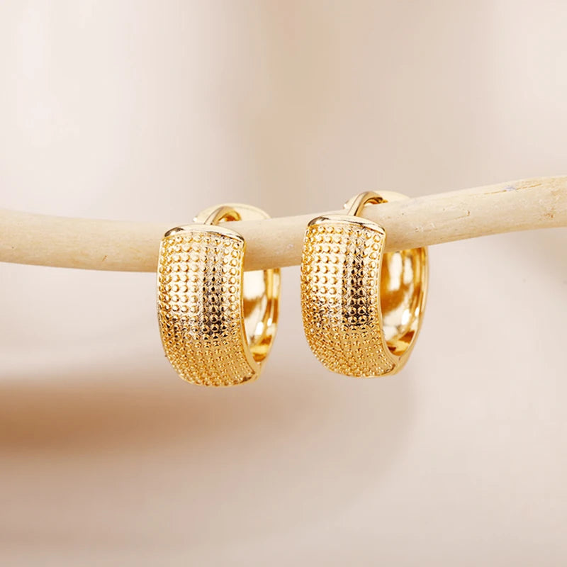 Trendy Small Hoop Earrings Gold Silver 2024 Women Jewelry