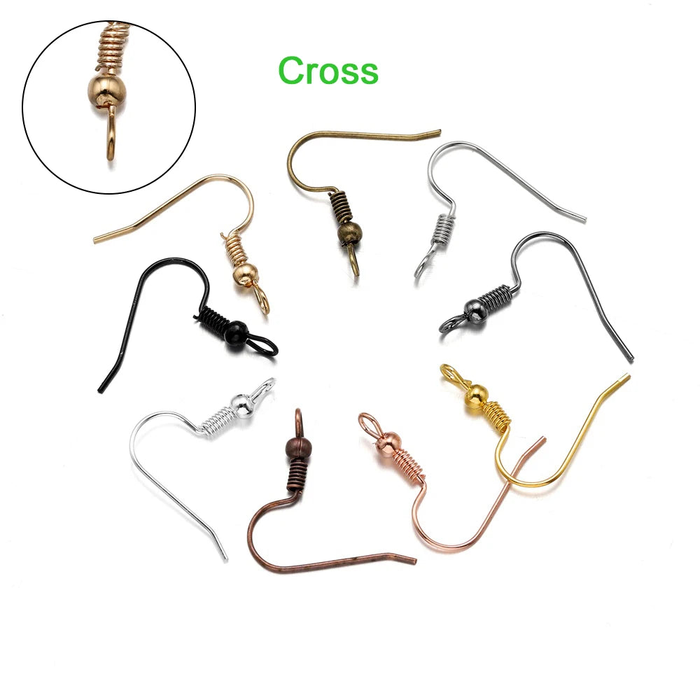 100pcs Iron Bead Charms Earring Hooks Set DIY Jewelry Making Supplies