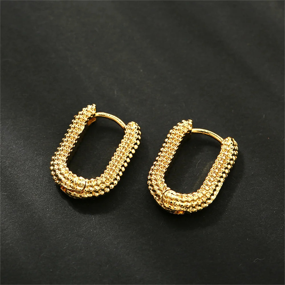 Geometric Square Earrings Gold Drop Women Party Jewelry
