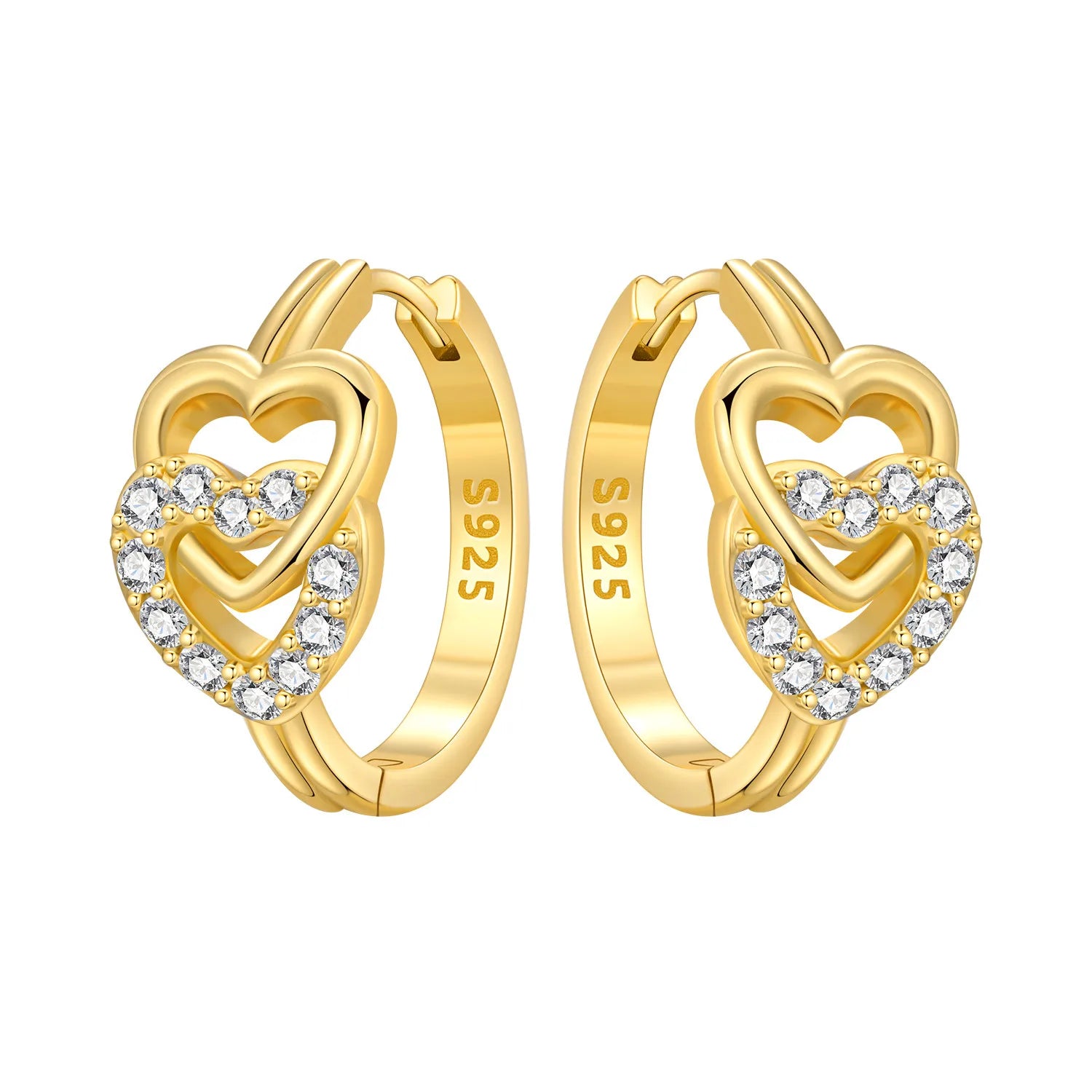 Elegant Gold Hoop Earrings 925 Silver Temperament Women