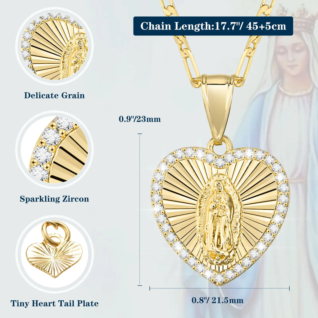 Prayer Necklace Virgin Mary Pendant Women Faith Jewelry