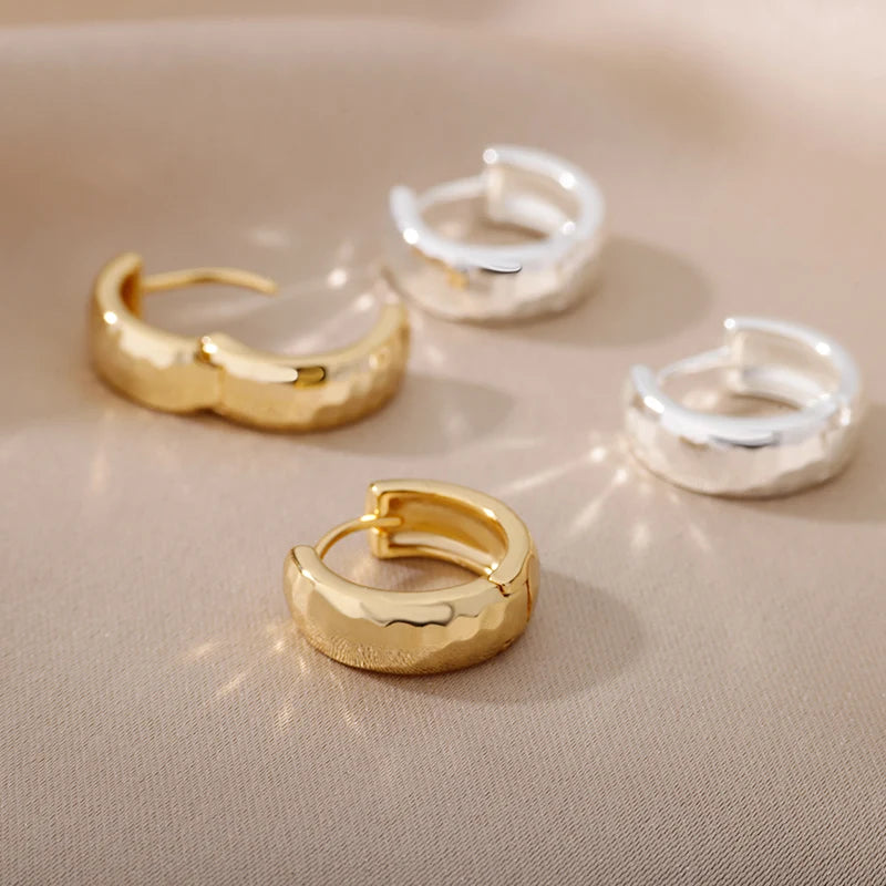 Trendy Small Hoop Earrings Gold Silver 2024 Women Jewelry
