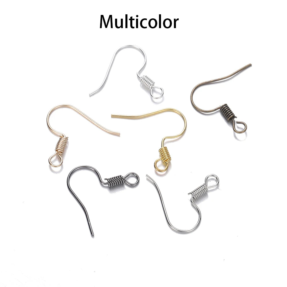 100pcs Iron Bead Charms Earring Hooks Set DIY Jewelry Making Supplies