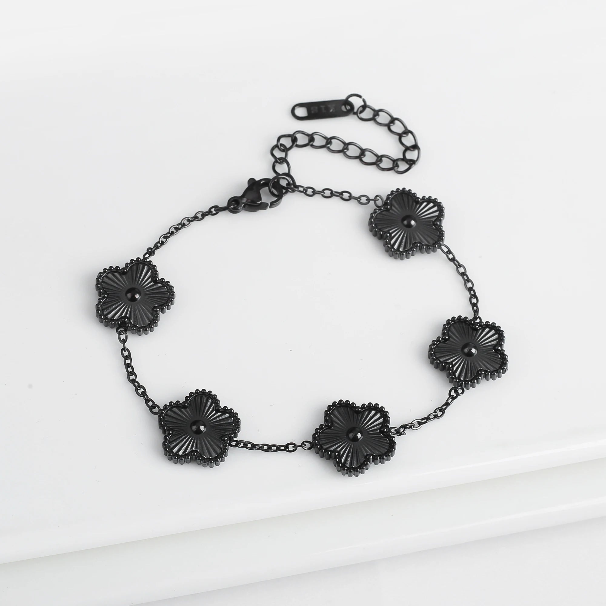 Five Leaf Clover Shell Bracelet Stainless Steel Colorful Women Jewelry