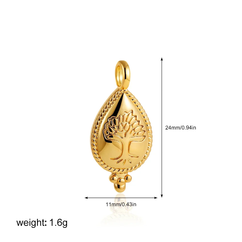 Gold Moon Star Sun Evil Eye Charms Stainless Steel DIY Jewelry