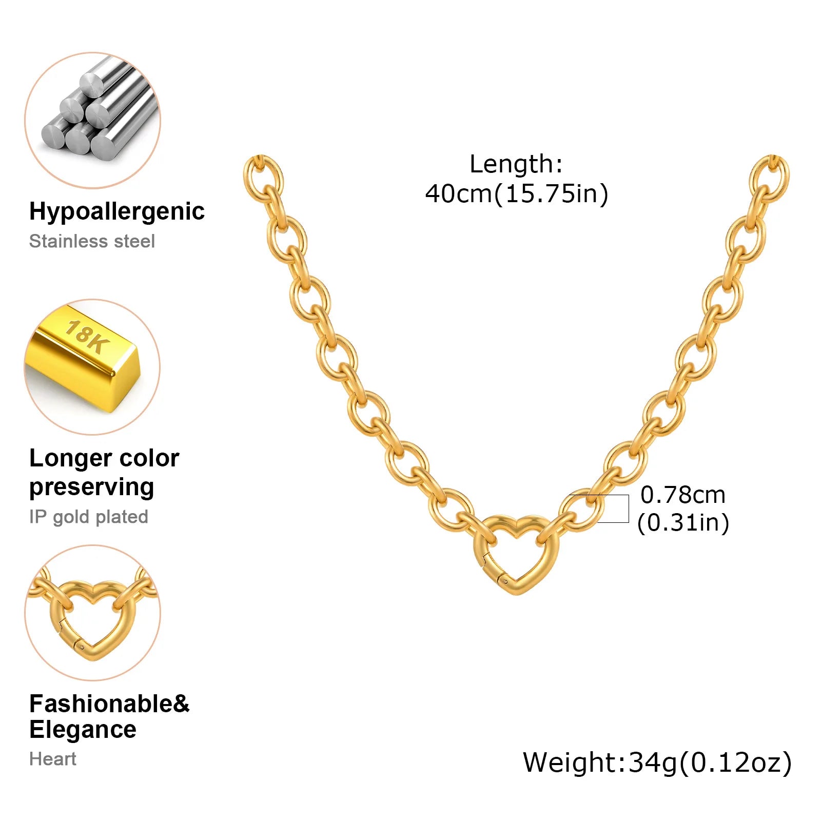 Heart Pendant Snake Chain Necklace Twisted Choker Women
