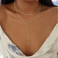 Minimalist Double Layer Y Necklace Long Drop Chain Collarbone Women