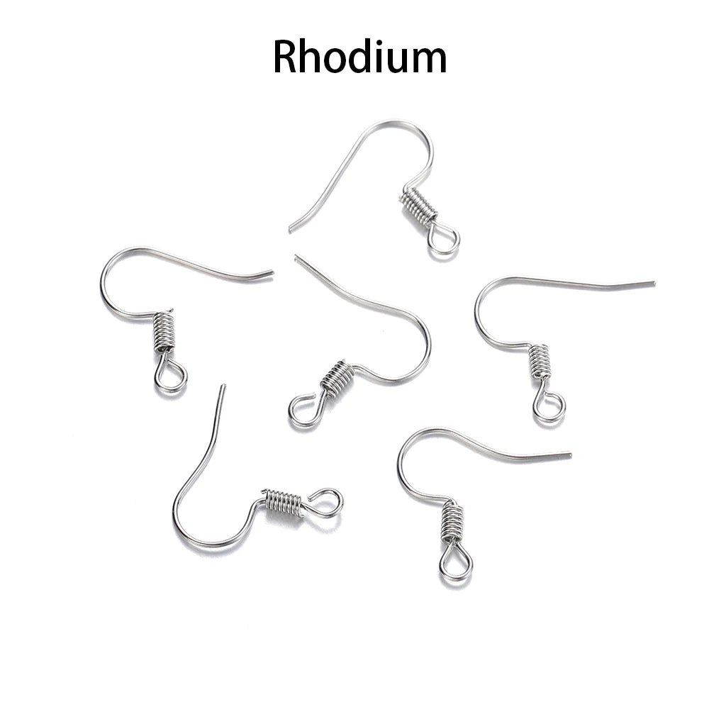 100pcs Iron Bead Charms Earring Hooks Set DIY Jewelry Making Supplies
