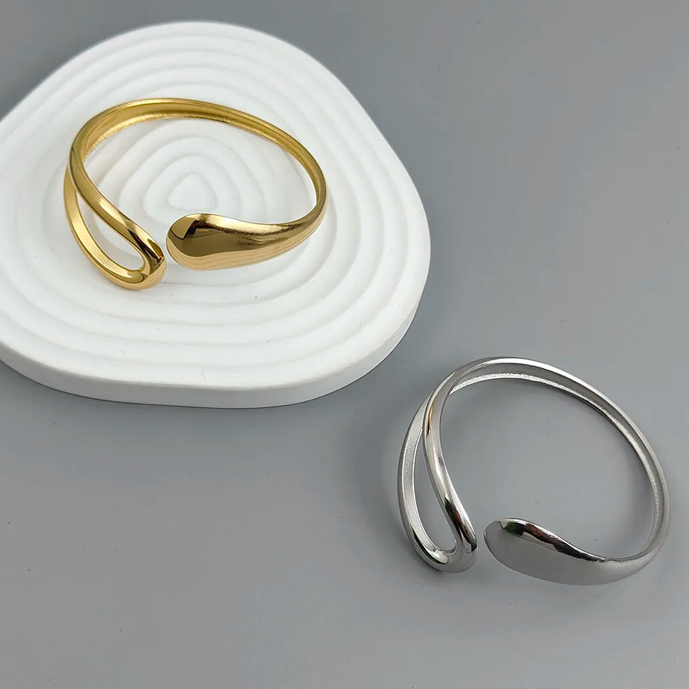 18K Gold Plated Water Drop Hollow Bracelet Stainless Steel Waterproof