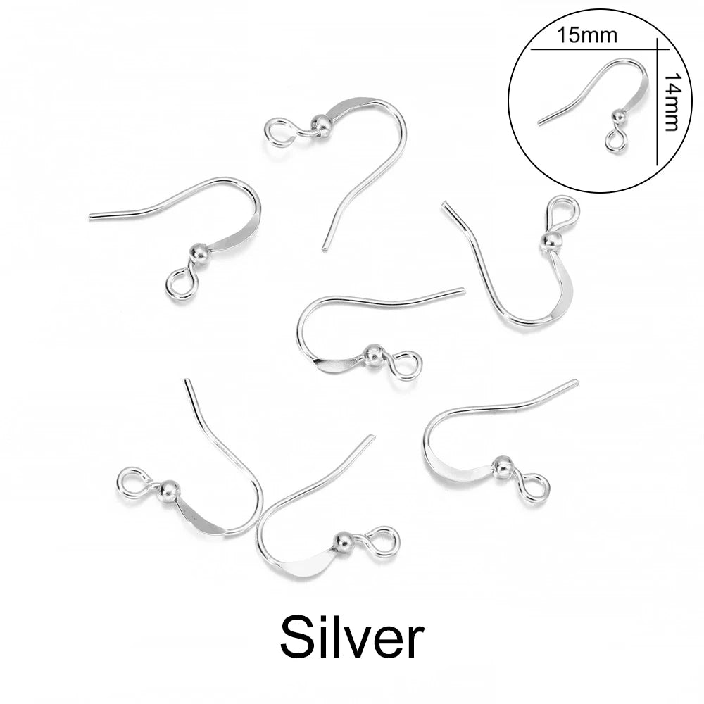 100pcs Iron Bead Charms Earring Hooks Set DIY Jewelry Making Supplies