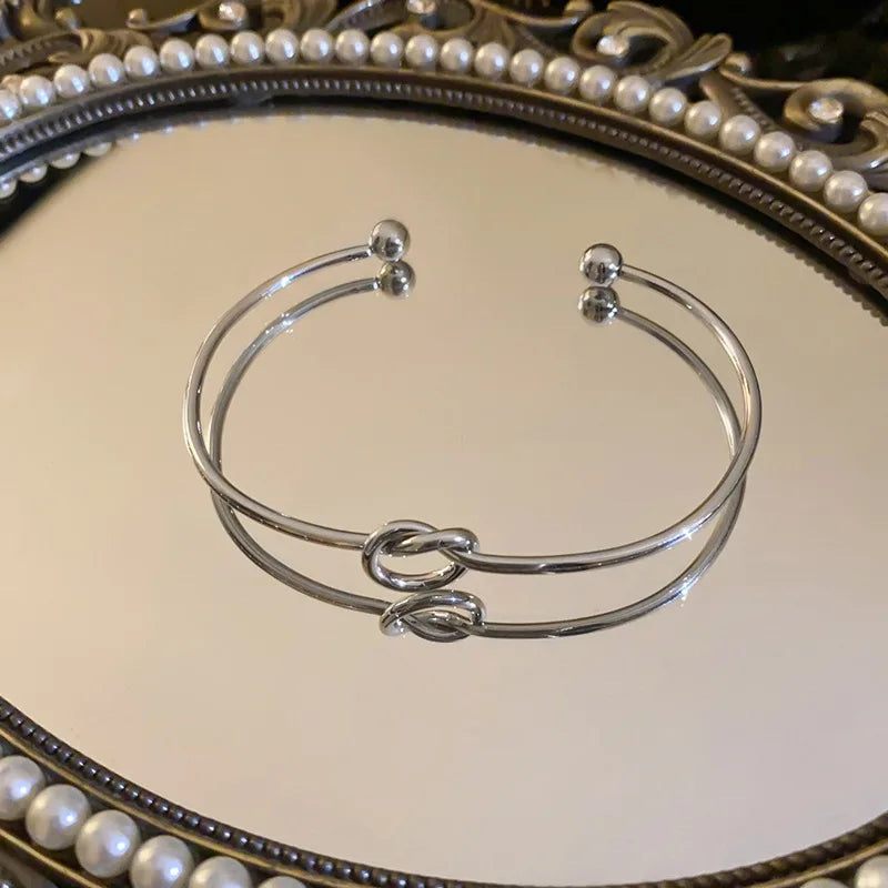 Gothic Woven Bracelet Stainless Steel Vintage Statement Jewelry