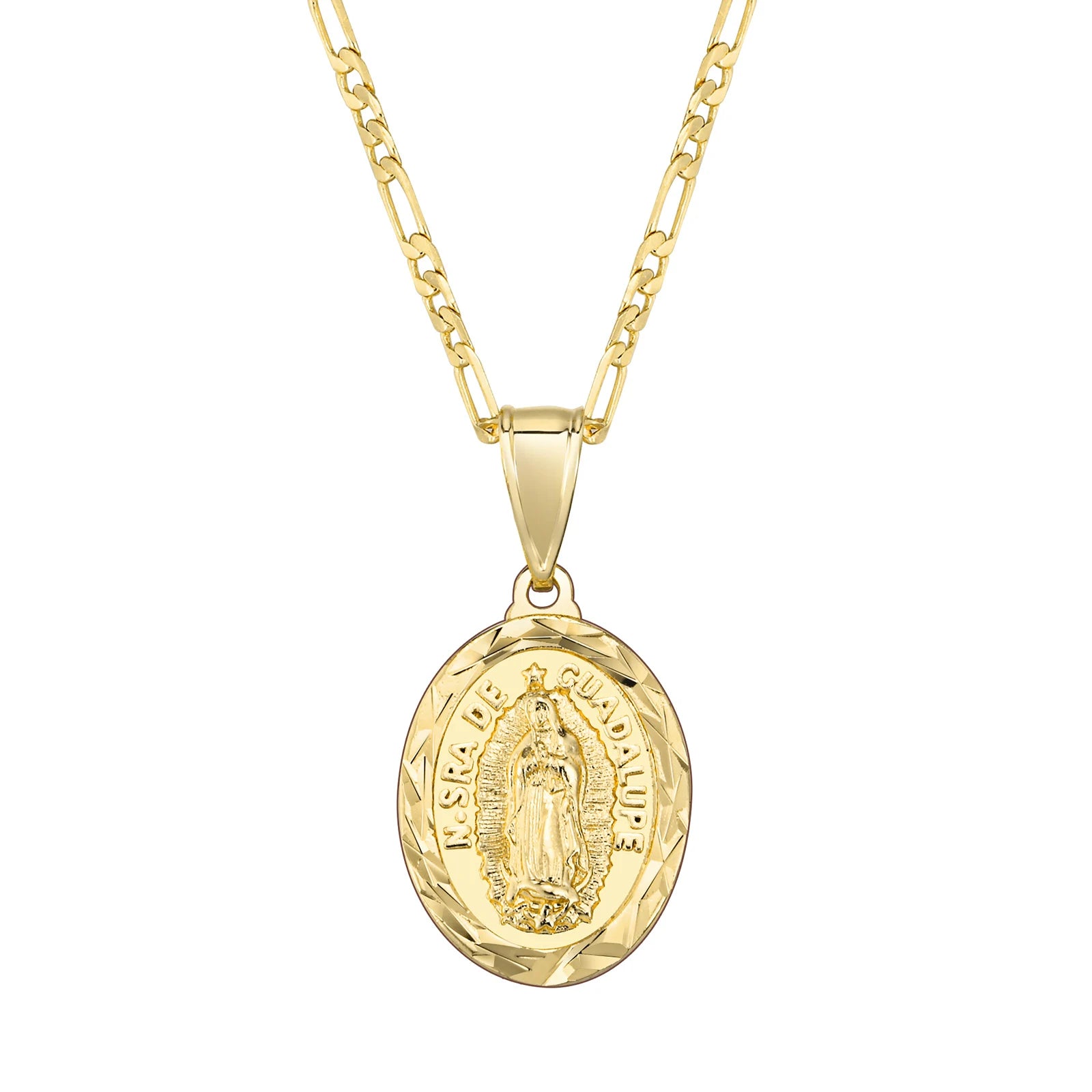 Guadalupe Charm Necklace Cubic Zirconia Women Faith Jewelry